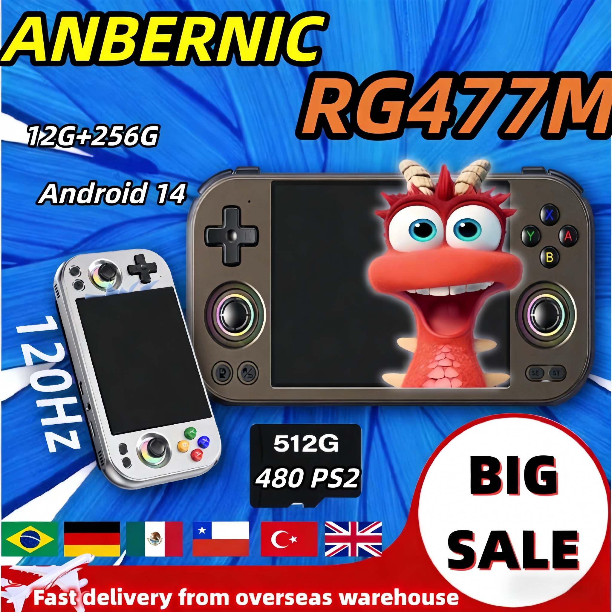 Arcade Game Cabinet - ANBERNIC RG 477M Retro Video Game