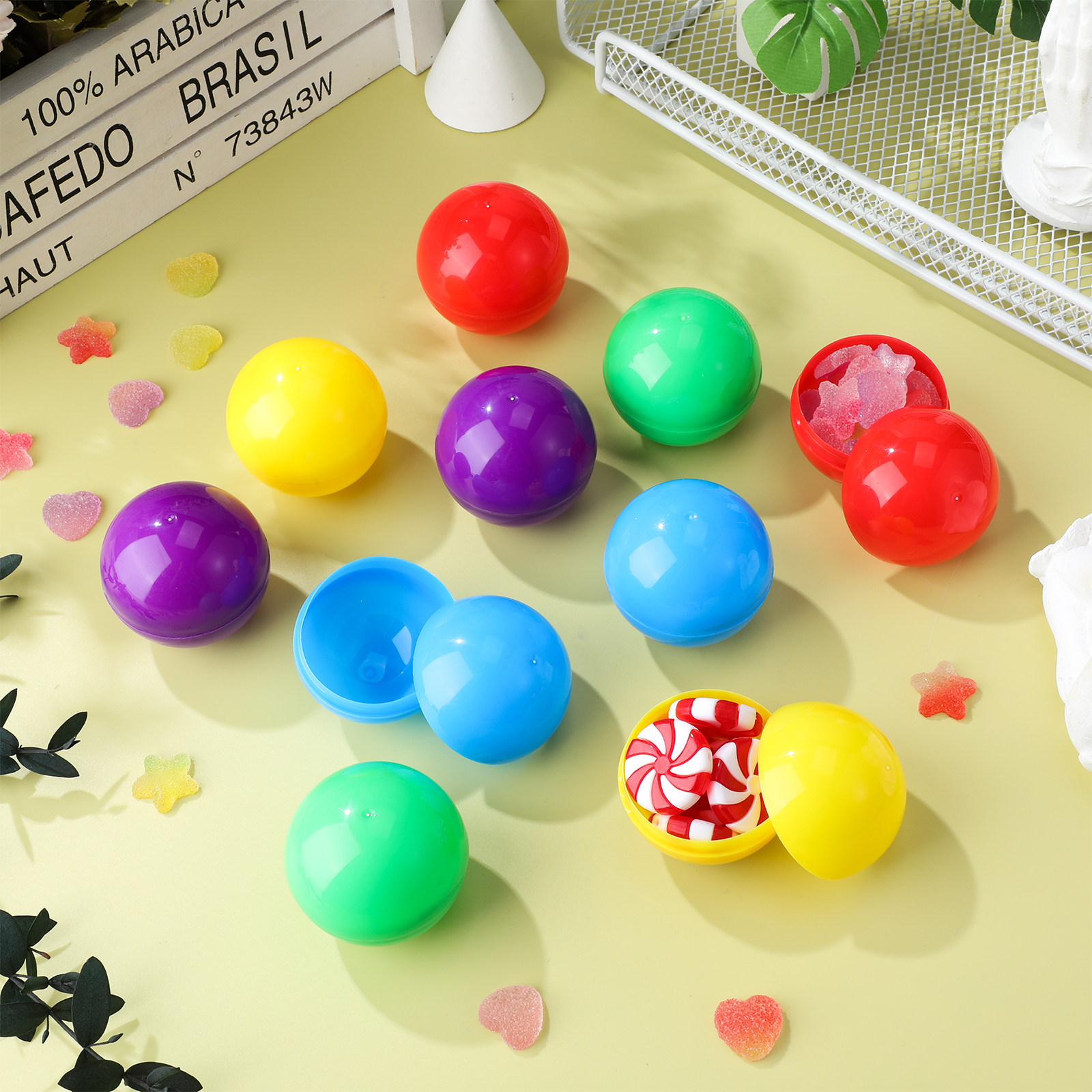 Prize Capsule Toy Machine - 50 Pcs Fillable Prize Balls Round