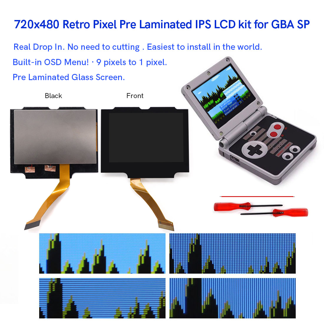 HD 3.0 inch For GBA SP V5  Lam - Lcd Screen Arcade avis et prix
