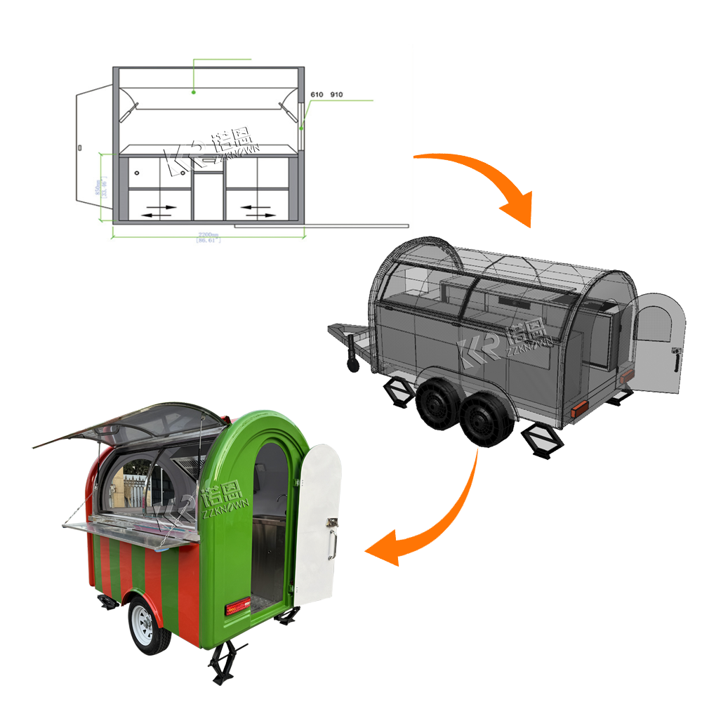food truck trailer mobile kitc - Hot Dog Vending Cart avis et prix