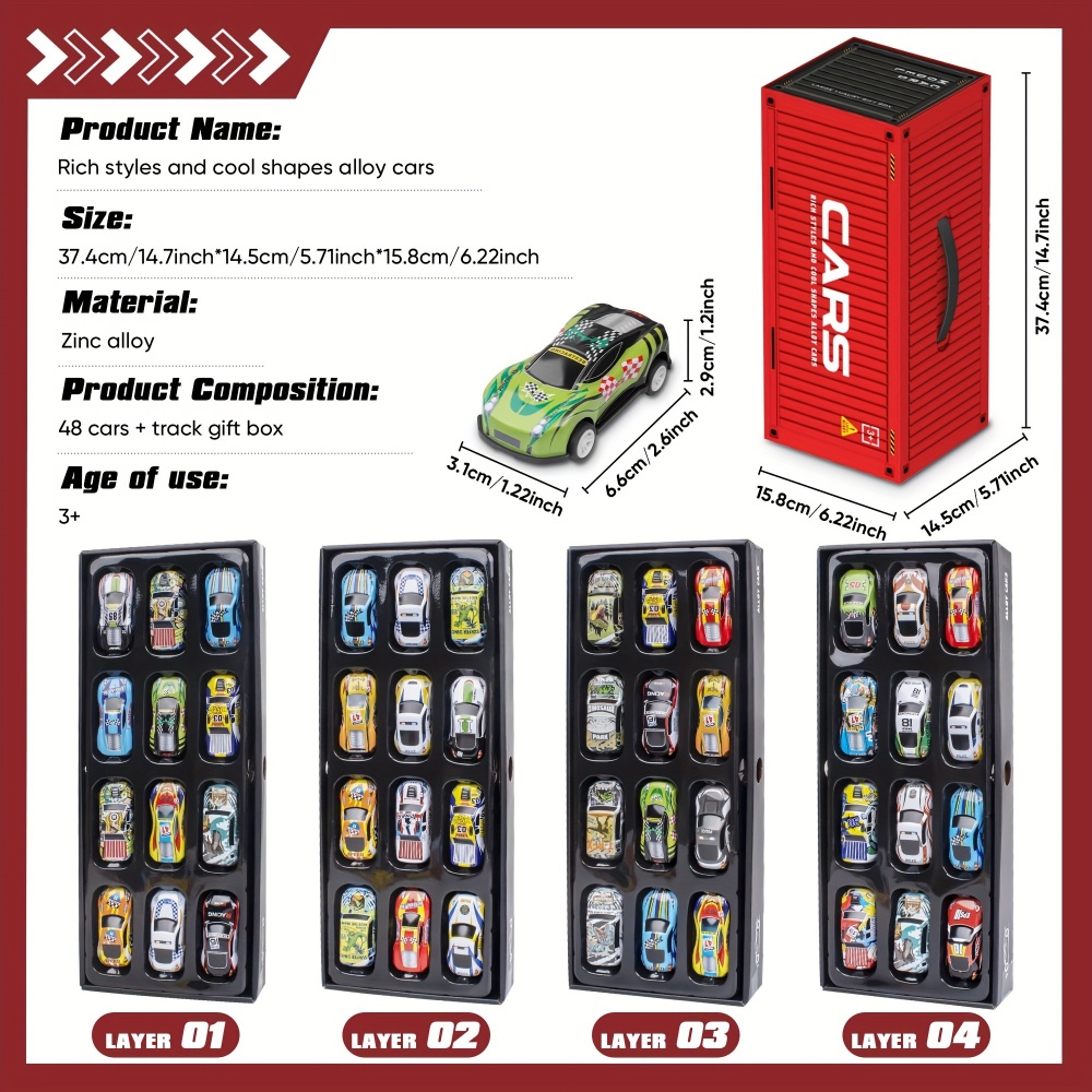 Toy Cars for Kids, 48 Pull Bac - Racing Arcade Cabinet avis et prix