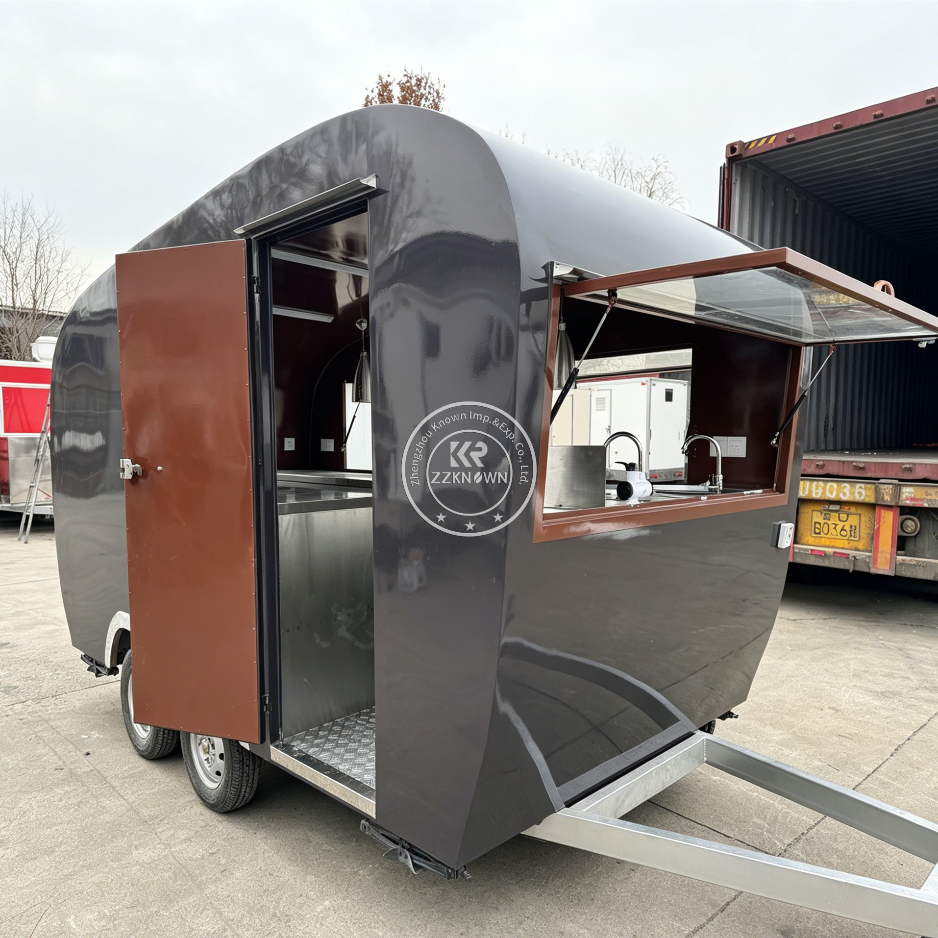 Outdoor Mobile Coffee Bubble T - Hot Dog Vending Cart avis et prix
